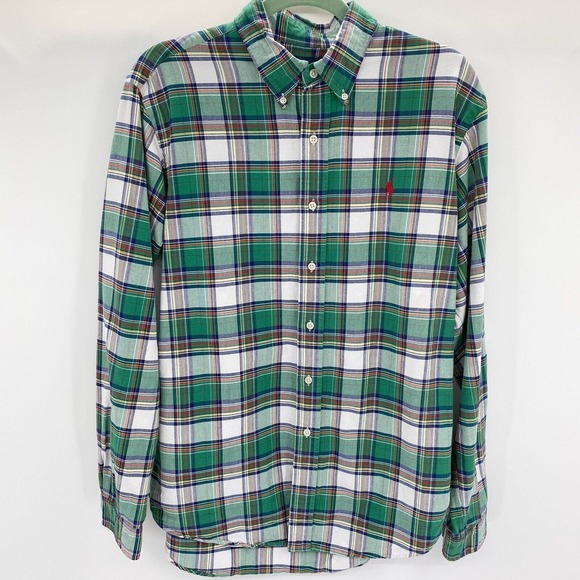 Ralph Lauren Other - Ralph Lauren Men's Custom Fit Long Sleeve Button Down Shirt Large Green Plaid